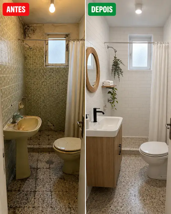 Antes e depois — renovação sem obras